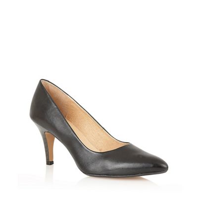 Lotus Black leather 'Drama' high heel court shoes